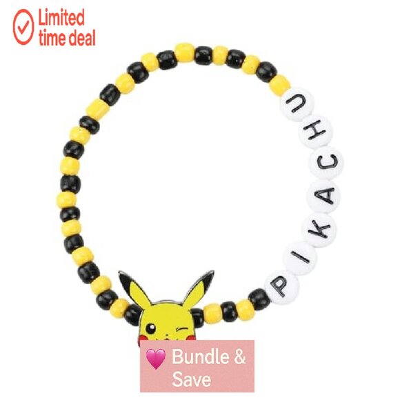 Pokémon 5-Piece Stretchy Beaded Bracelet Set with Character Charms - Picture 3 of 7